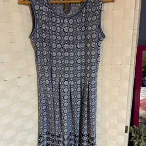 Elegant Blue Patterned Dress